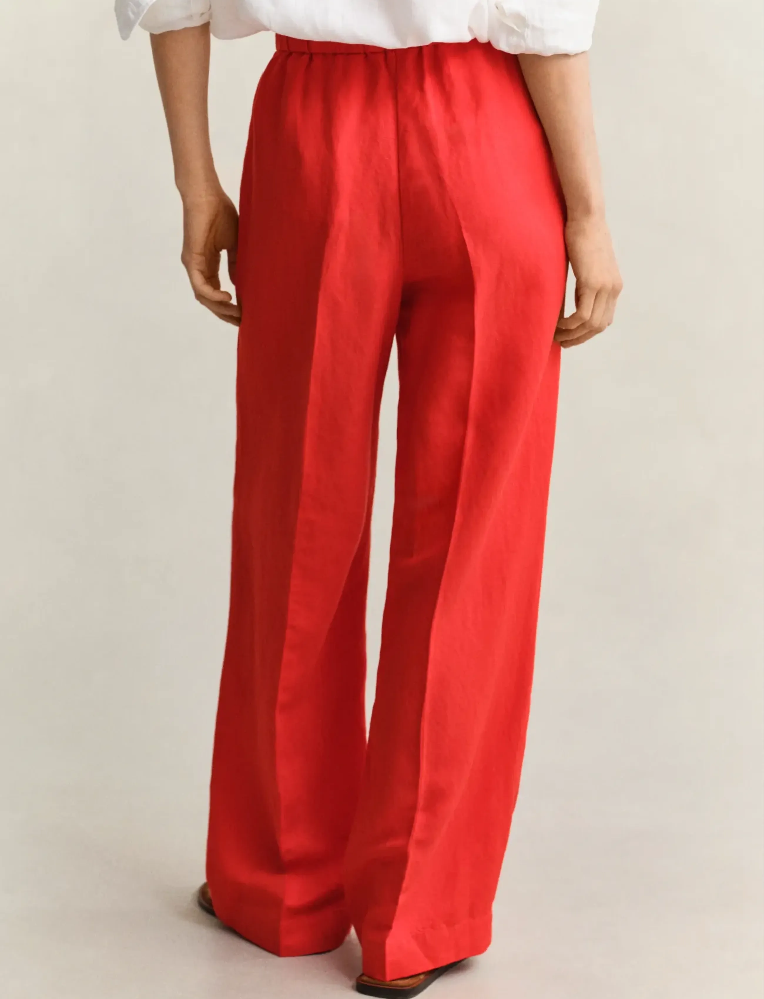 Gant - LINEN BLEND PULL ON PANTS - linen trousers - perfect red - 2