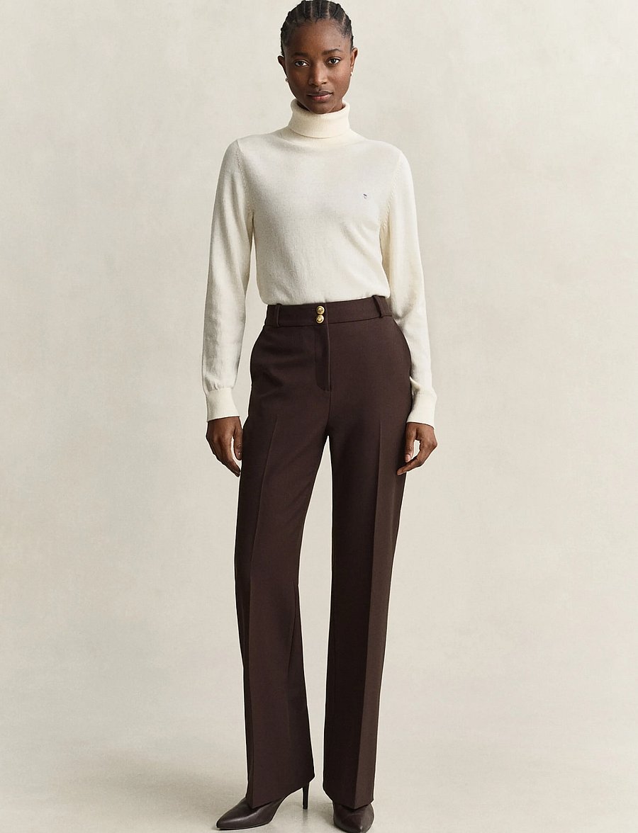Gant - SLIM FLARE NAUTICAL PANTS - flare bukser - deep brown - 1