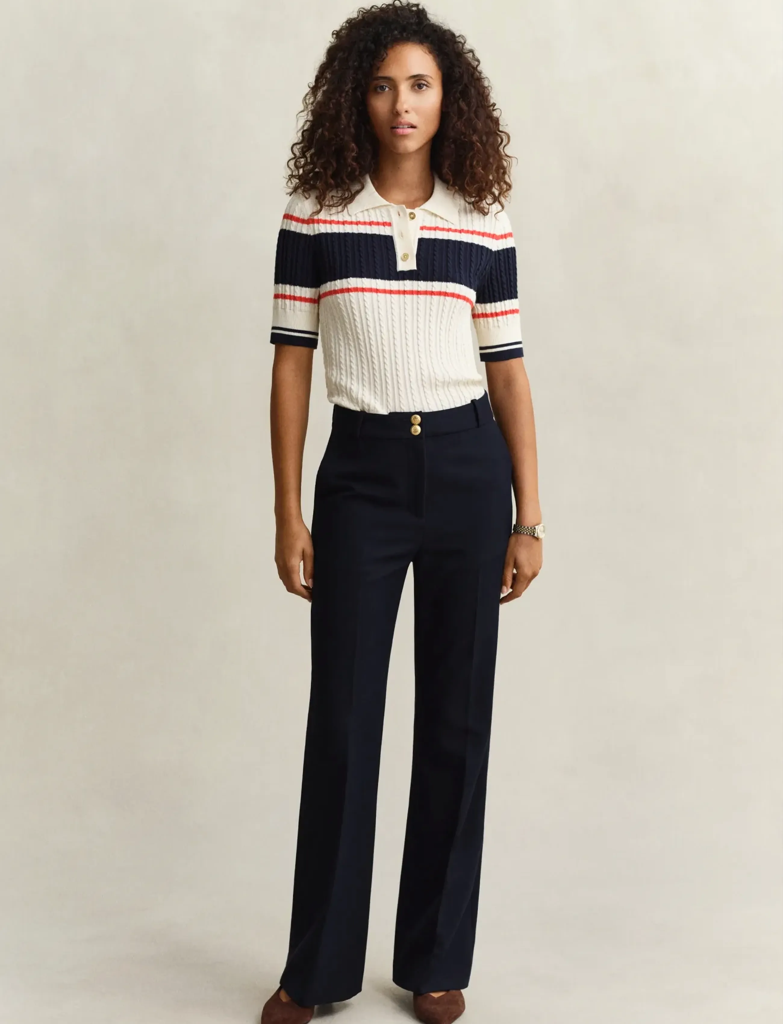 Gant - SLIM FLARE NAUTICAL PANTS - alt laiad püksid - evening blue - 0