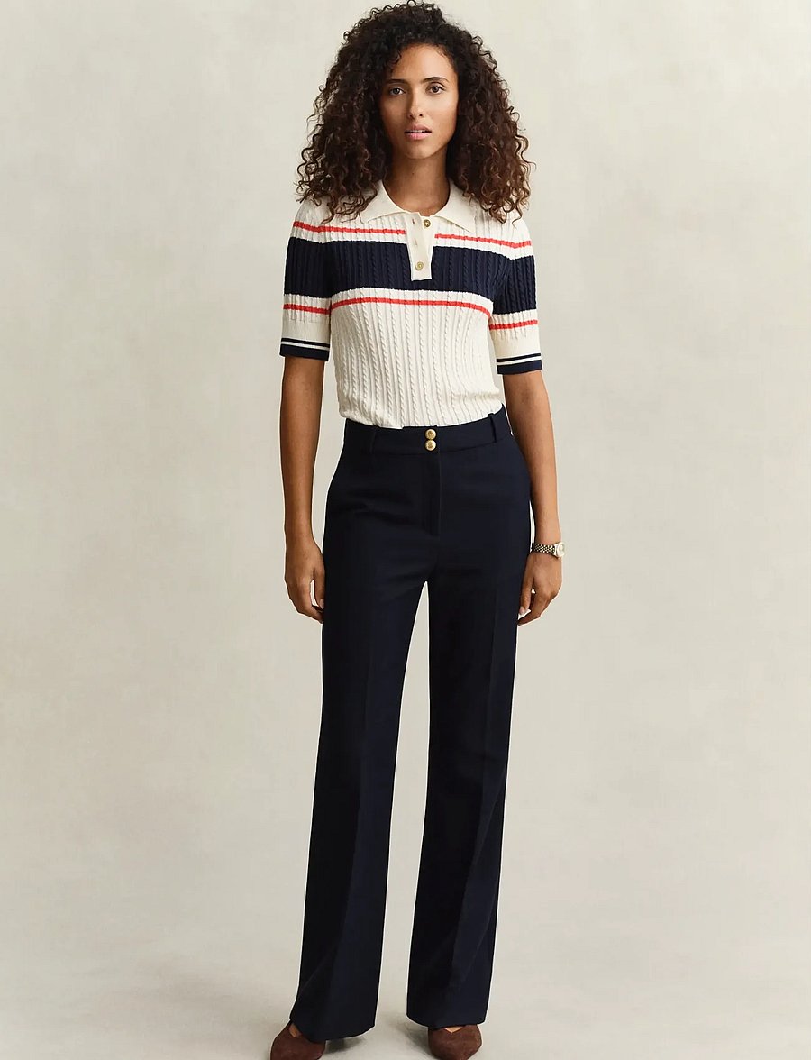 Gant - SLIM FLARE NAUTICAL PANTS - alt laiad püksid - evening blue - 0