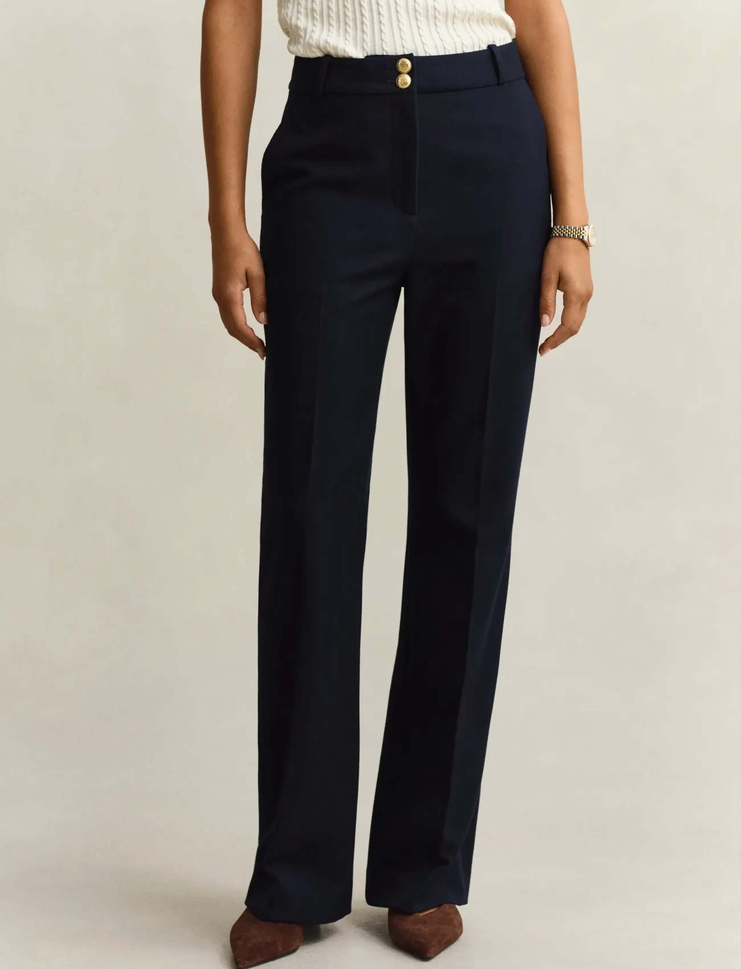 Gant - SLIM FLARE NAUTICAL PANTS - alt laiad püksid - evening blue - 3