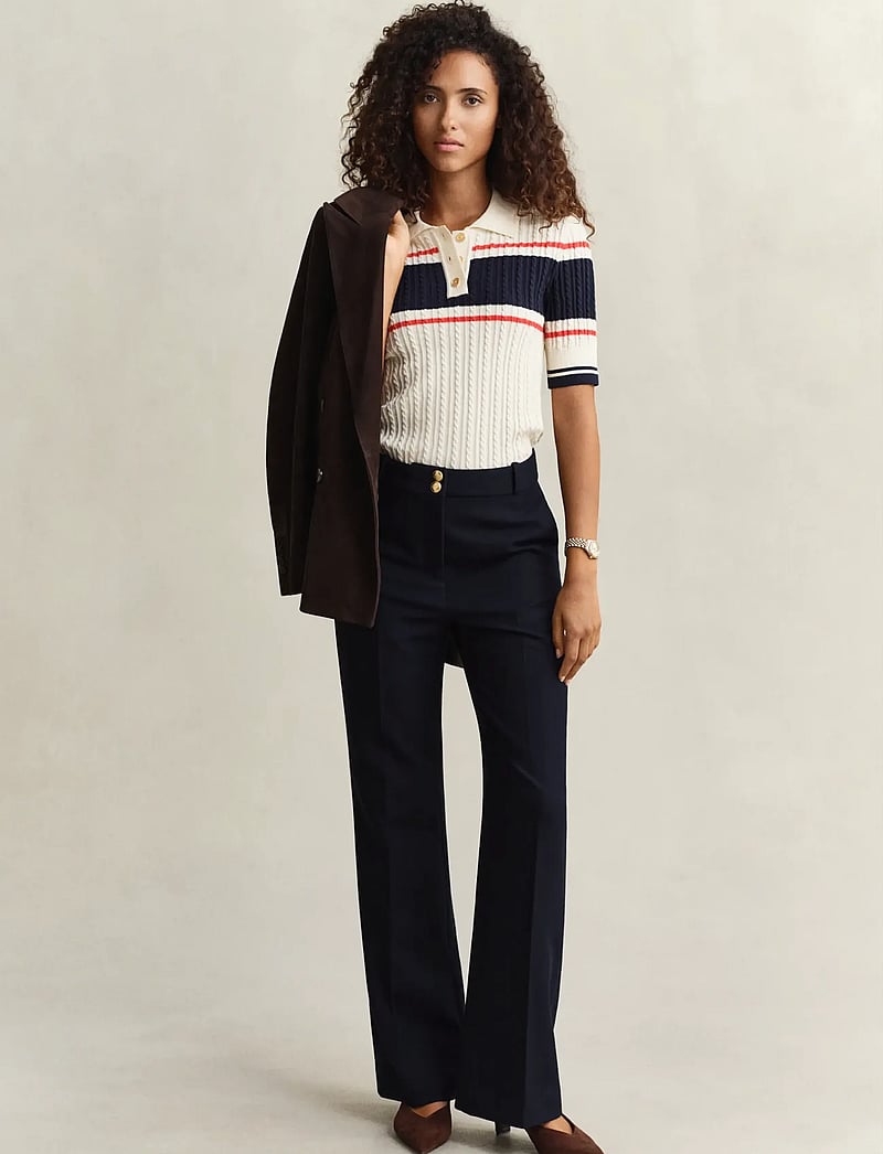 Gant - SLIM FLARE NAUTICAL PANTS - flare bukser - evening blue - 4