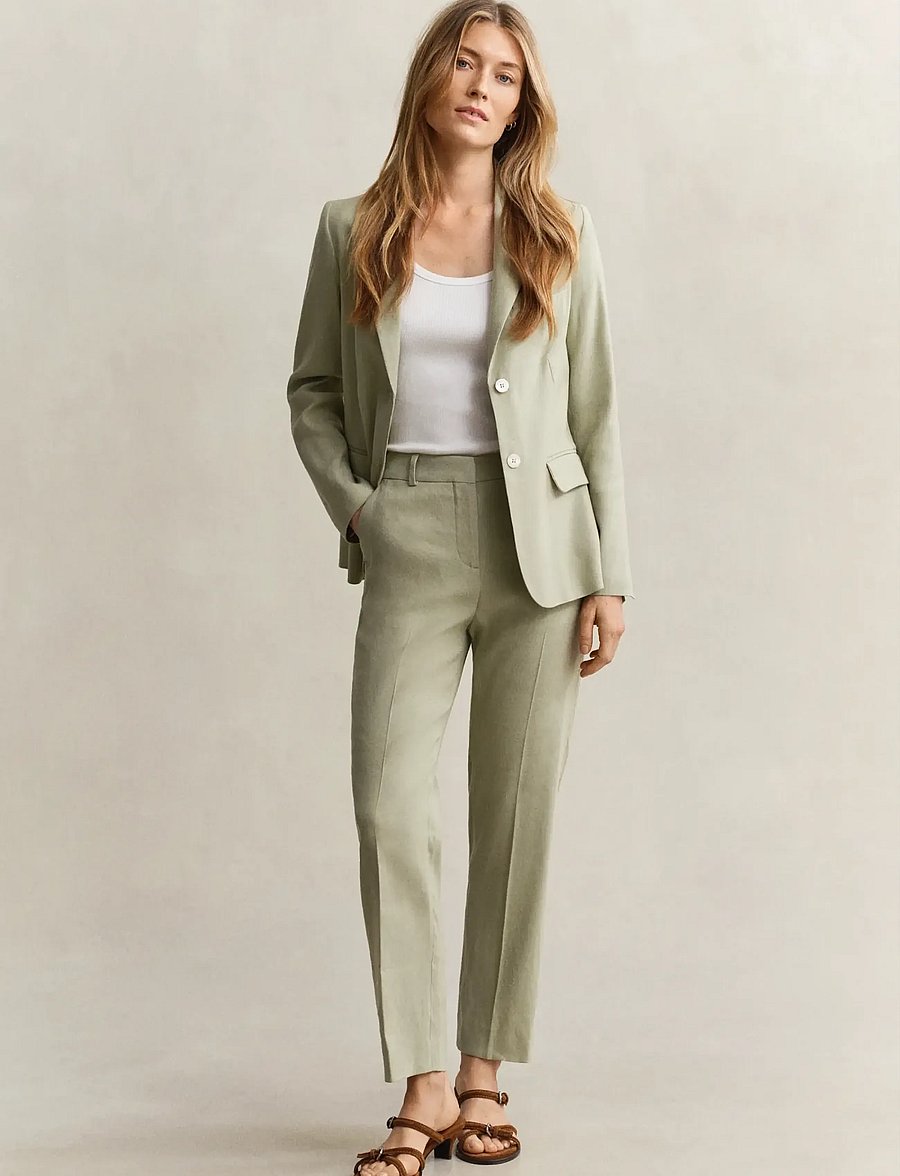 Gant - TAILORED LINEN STRETCH PANTS - tailored trousers - country beige - 4