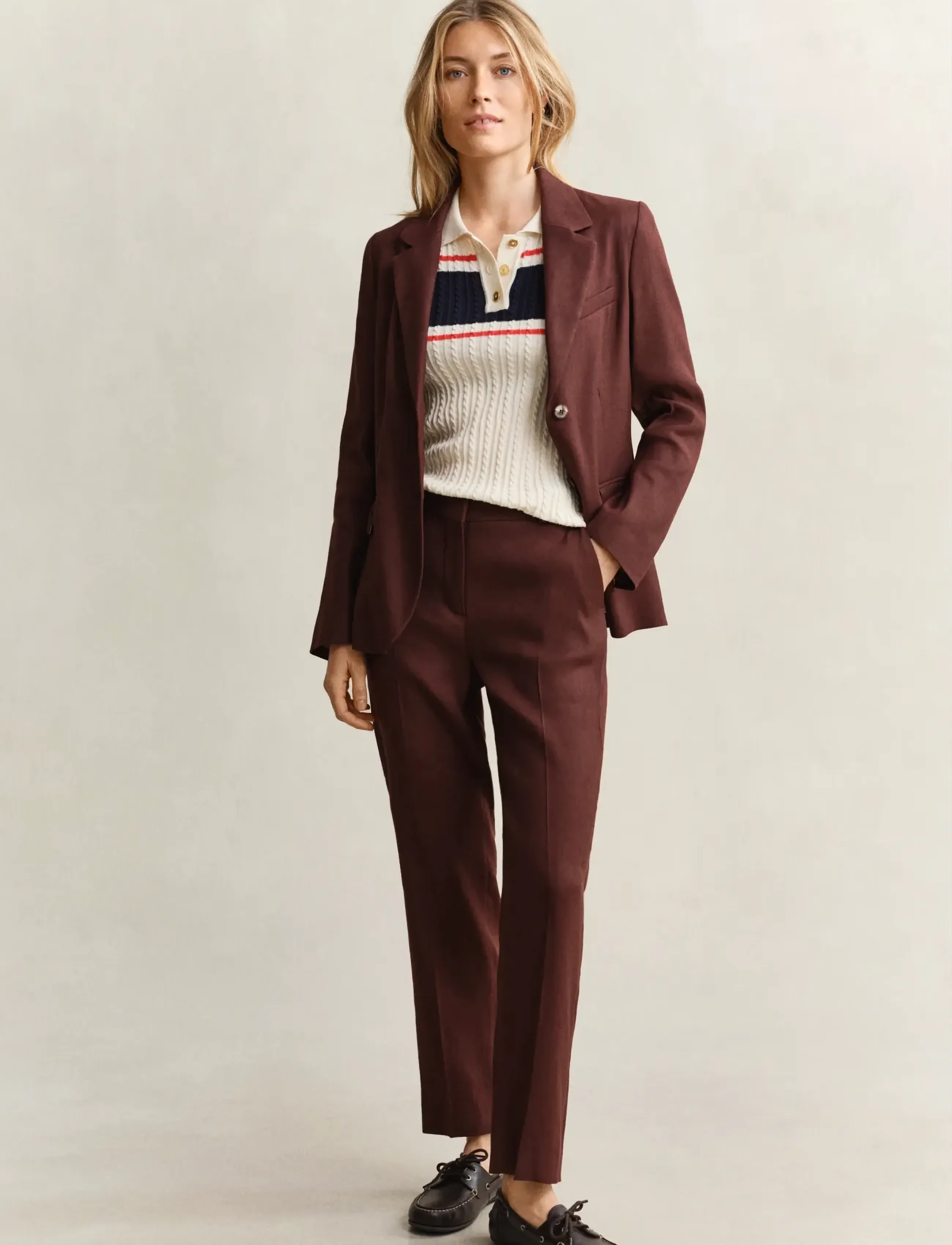 Gant - TAILORED LINEN STRETCH PANTS - habitbukser - fresh soil - 4