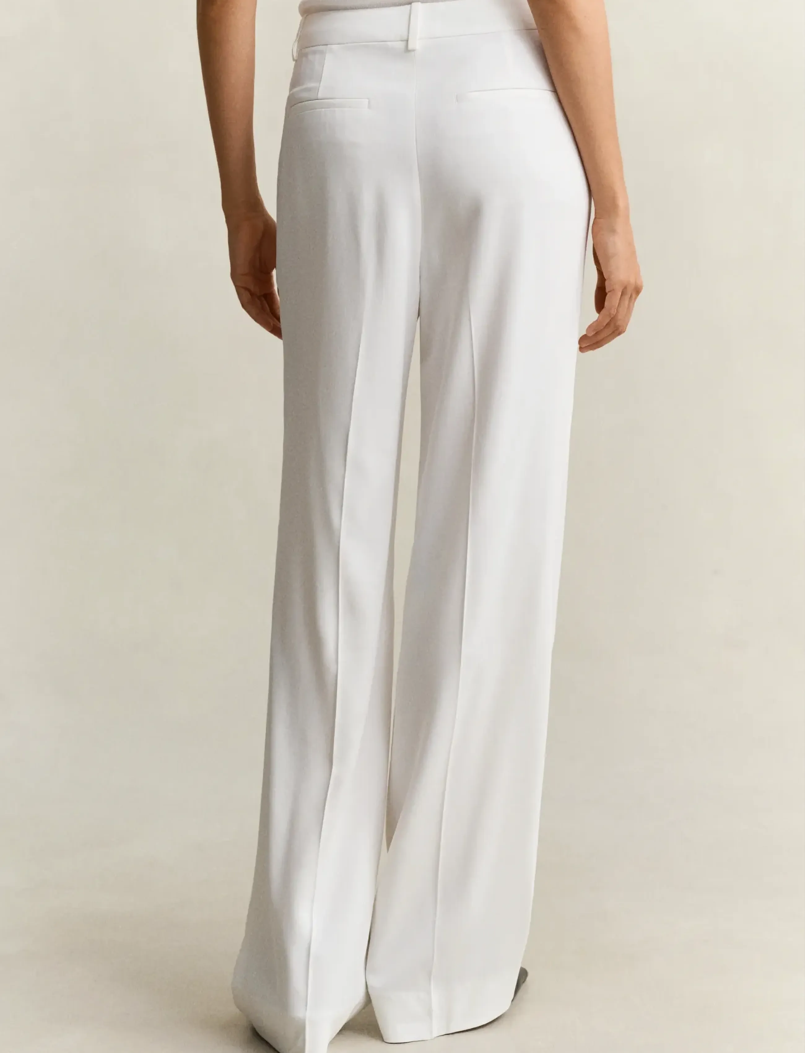 Gant - TAILORED FLUID CREPE PANTS - habitbukser - white - 2