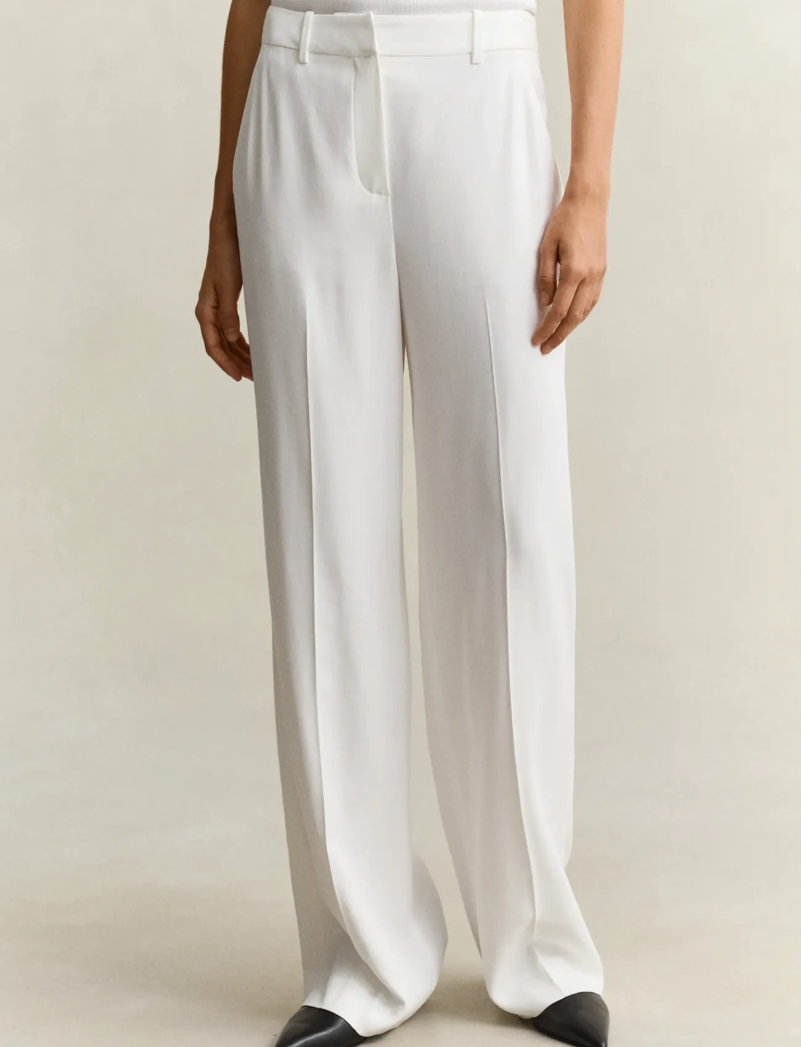 Gant - TAILORED FLUID CREPE PANTS - habitbukser - white - 3