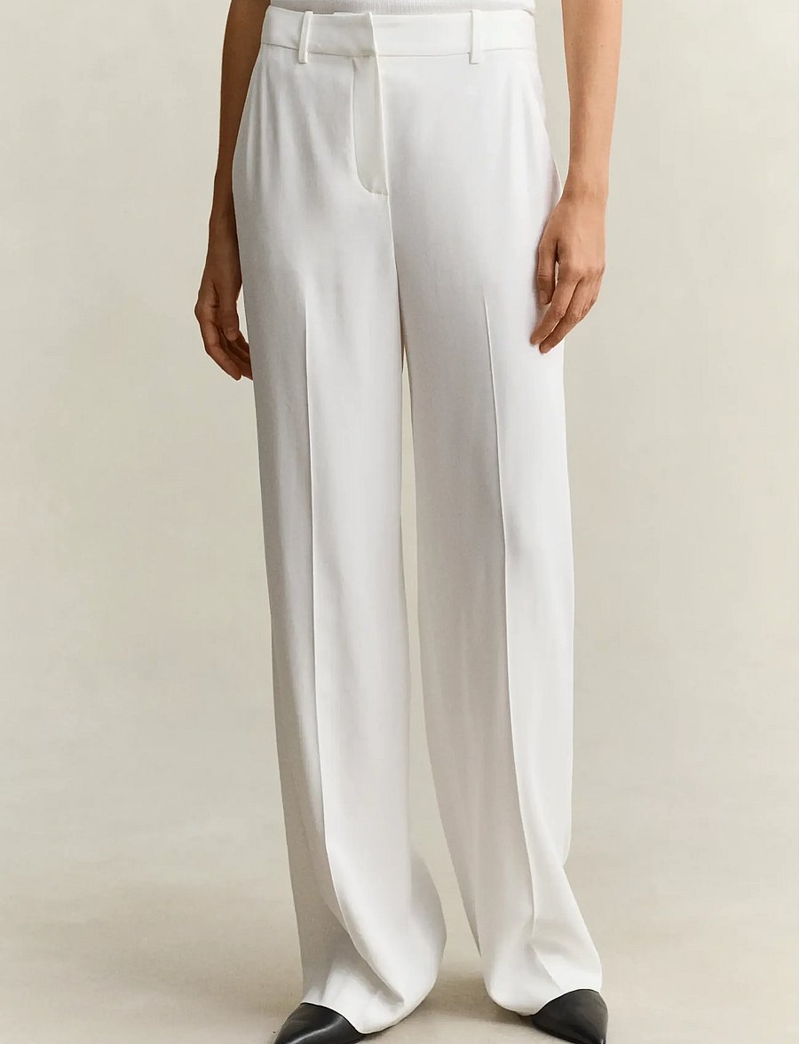 Gant - TAILORED FLUID CREPE PANTS - tailored trousers - white - 3