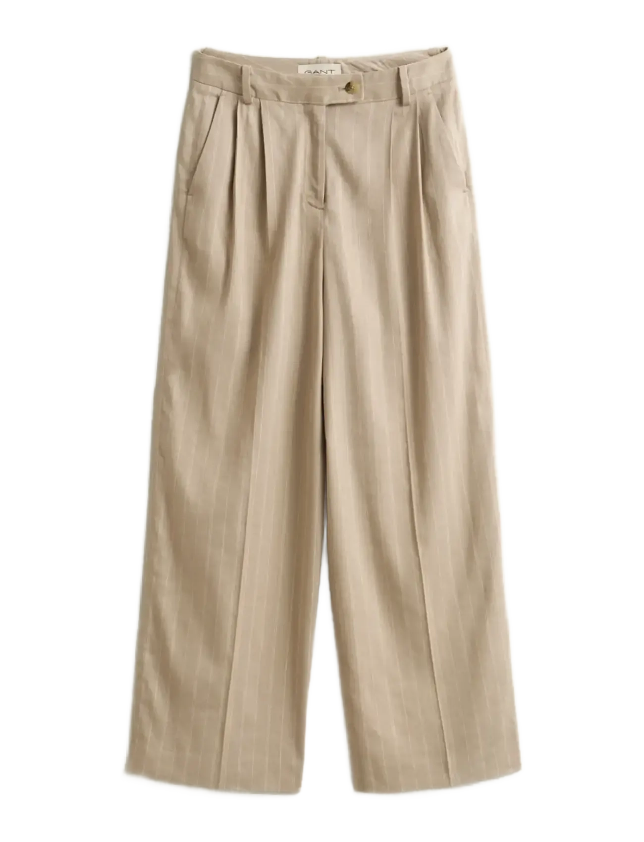 Gant PINSTRIPE LINEN BLEND PANTS - Pidulikud püksid - OAT BEIGE / beige