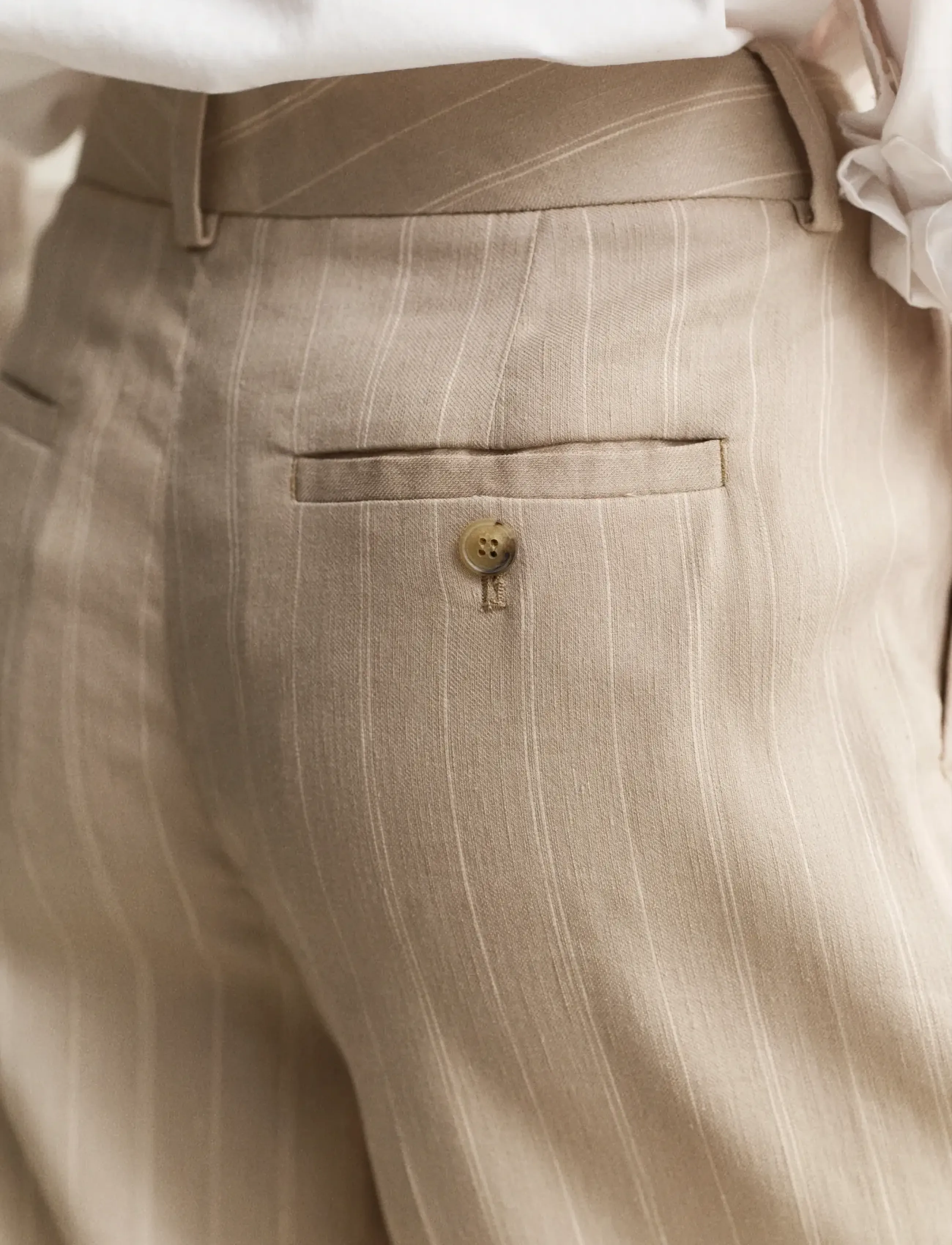Gant Pinstripe Linen Blend Pants linnebyxor dam – bild 3
