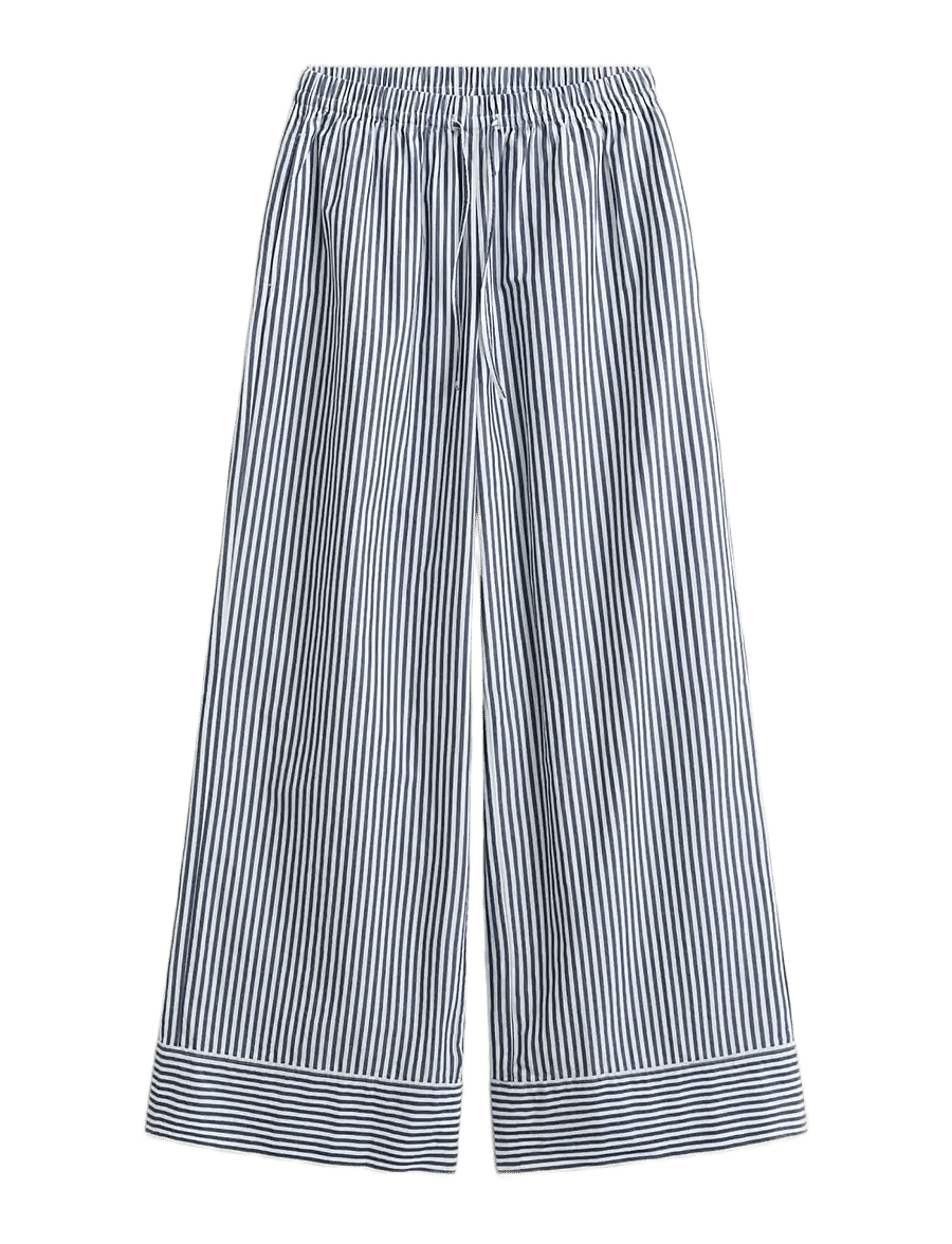 Gant - STRIPE POPLIN PULL ON PANTS - hose mit geradem bein - rich navy - 1