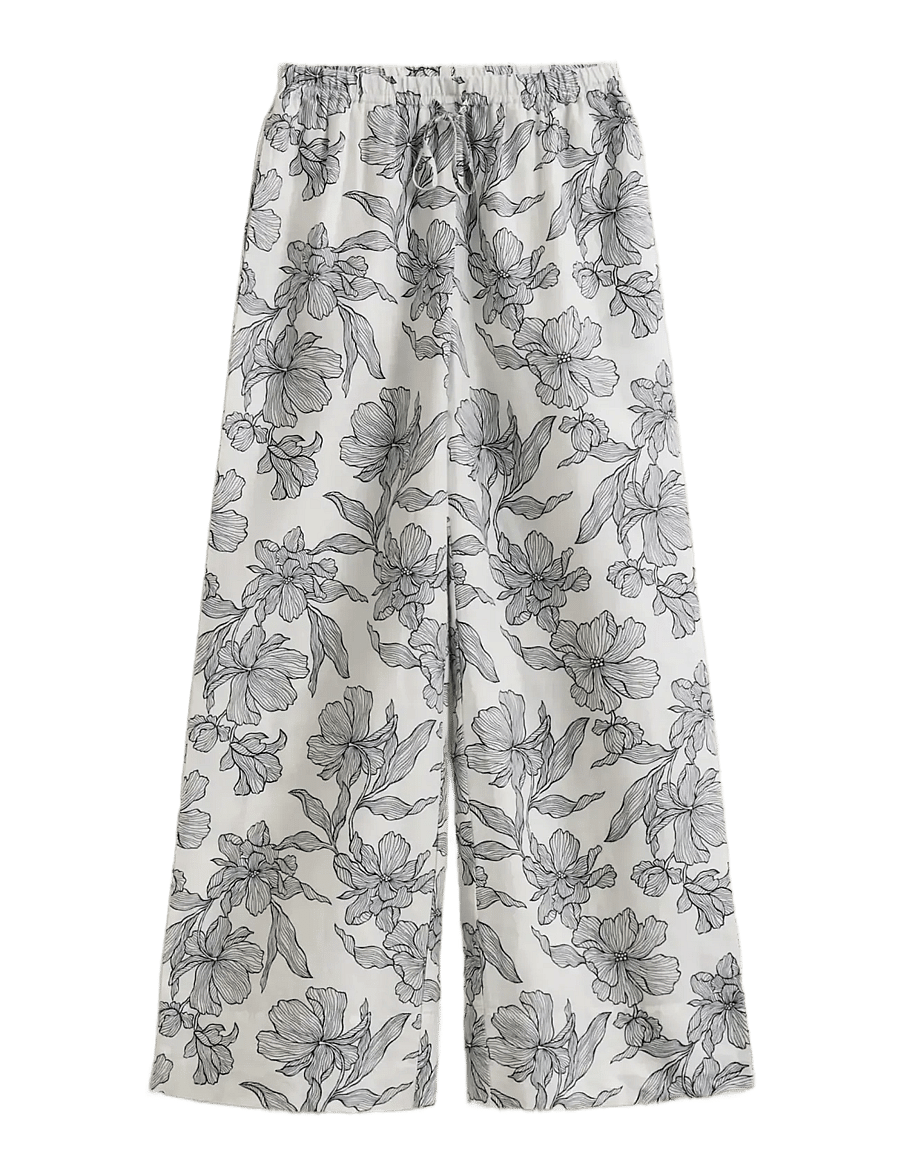 Gant - FLORAL PRINT LINEN PULL ON PANTS - leinenhosen - evening blue - 1