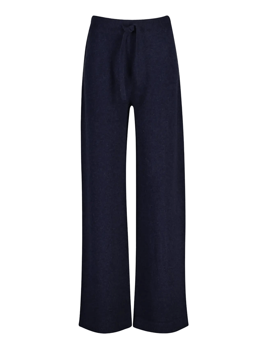 Gant - WOOL CASHMERE KNIT PANTS - bukser med lige ben - evening blue - 0