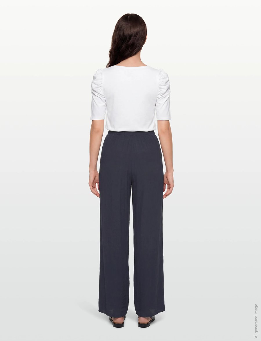Gant - FLUID CRINKLE PULL ON PANTS - sirged püksid - evening blue - 4