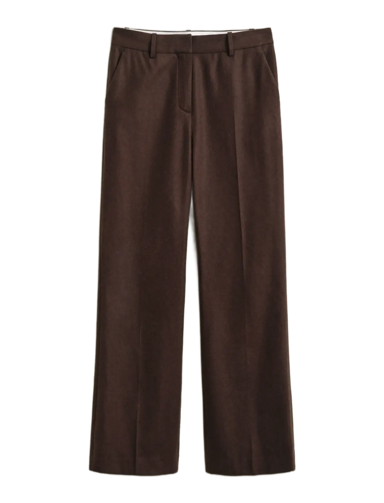 Gant TAILORED SLIM FLARE FLANNEL PANTS - Riided - DEEP BROWN / brown