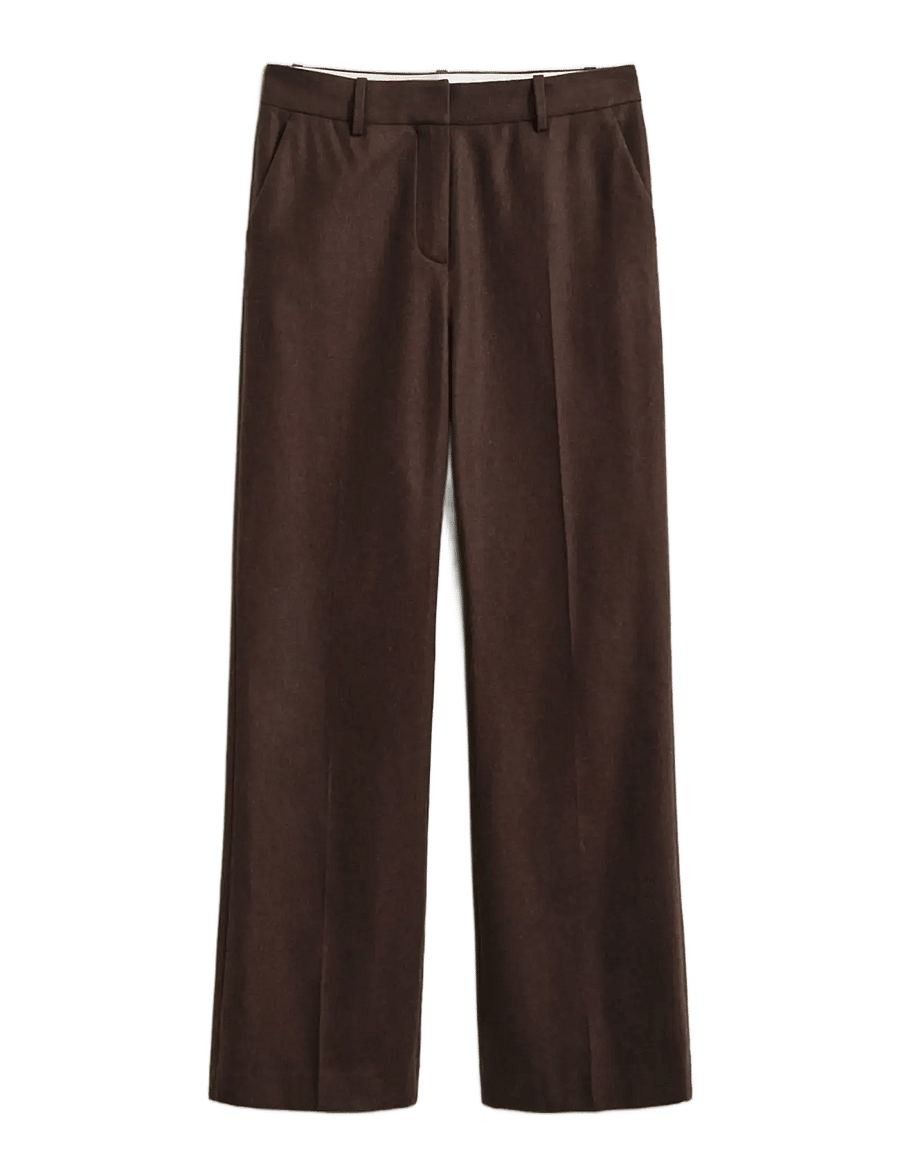 Gant - TAILORED SLIM FLARE FLANNEL PANTS - deep brown - 0