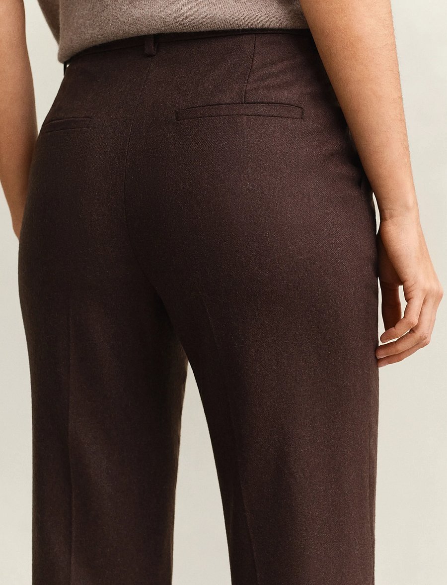Gant - TAILORED SLIM FLARE FLANNEL PANTS - utsvängda byxor - deep brown - 3