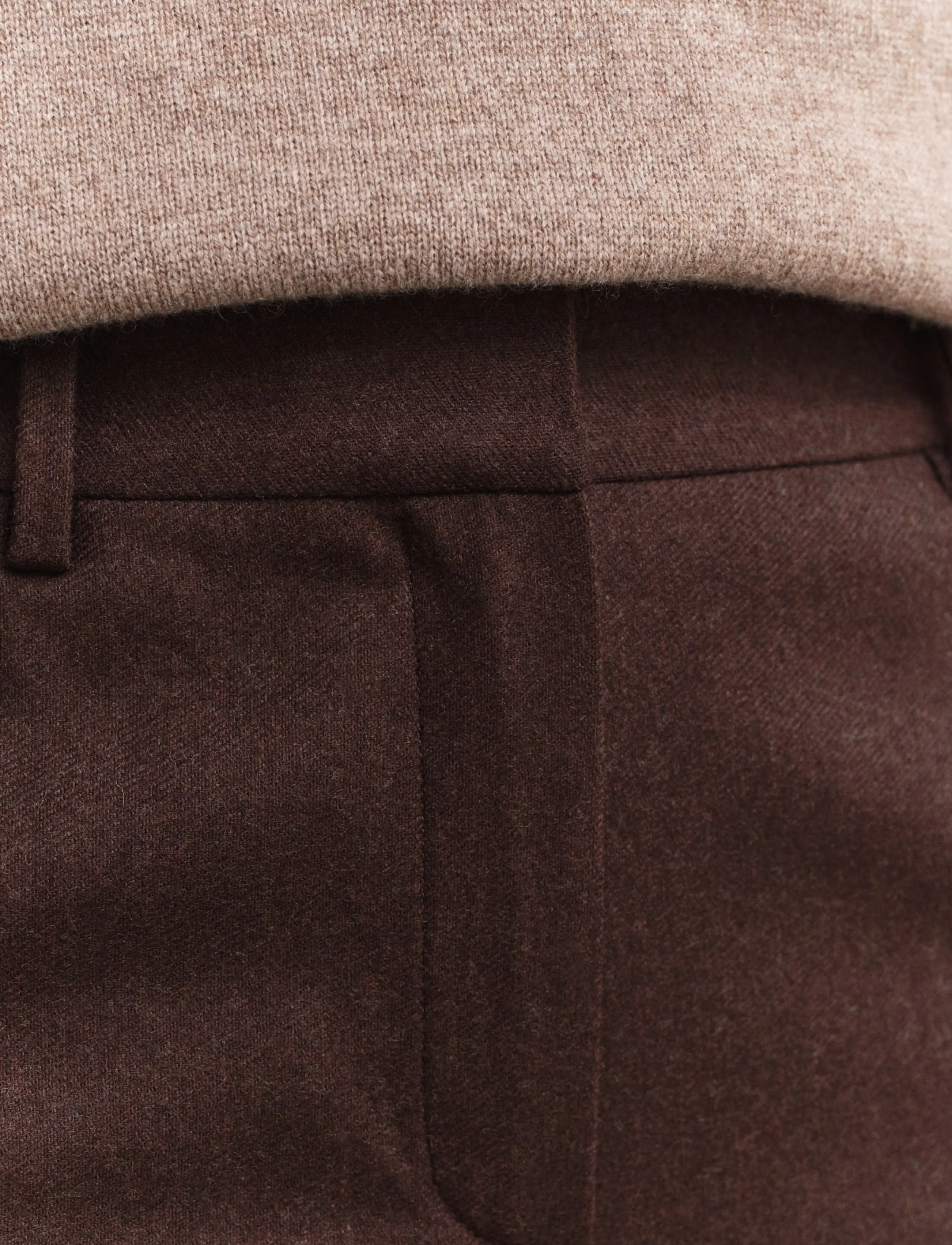 Gant - TAILORED SLIM FLARE FLANNEL PANTS - utsvängda byxor - deep brown - 5