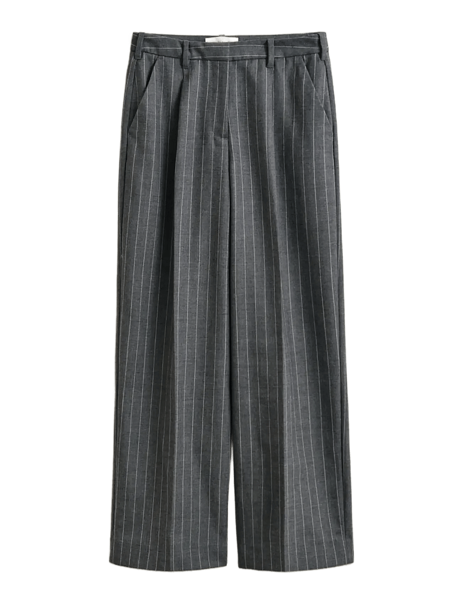 Gant - TAILORED PINSTRIPE WOOL PANTS - pidulikud püksid - charcoal melange - 1