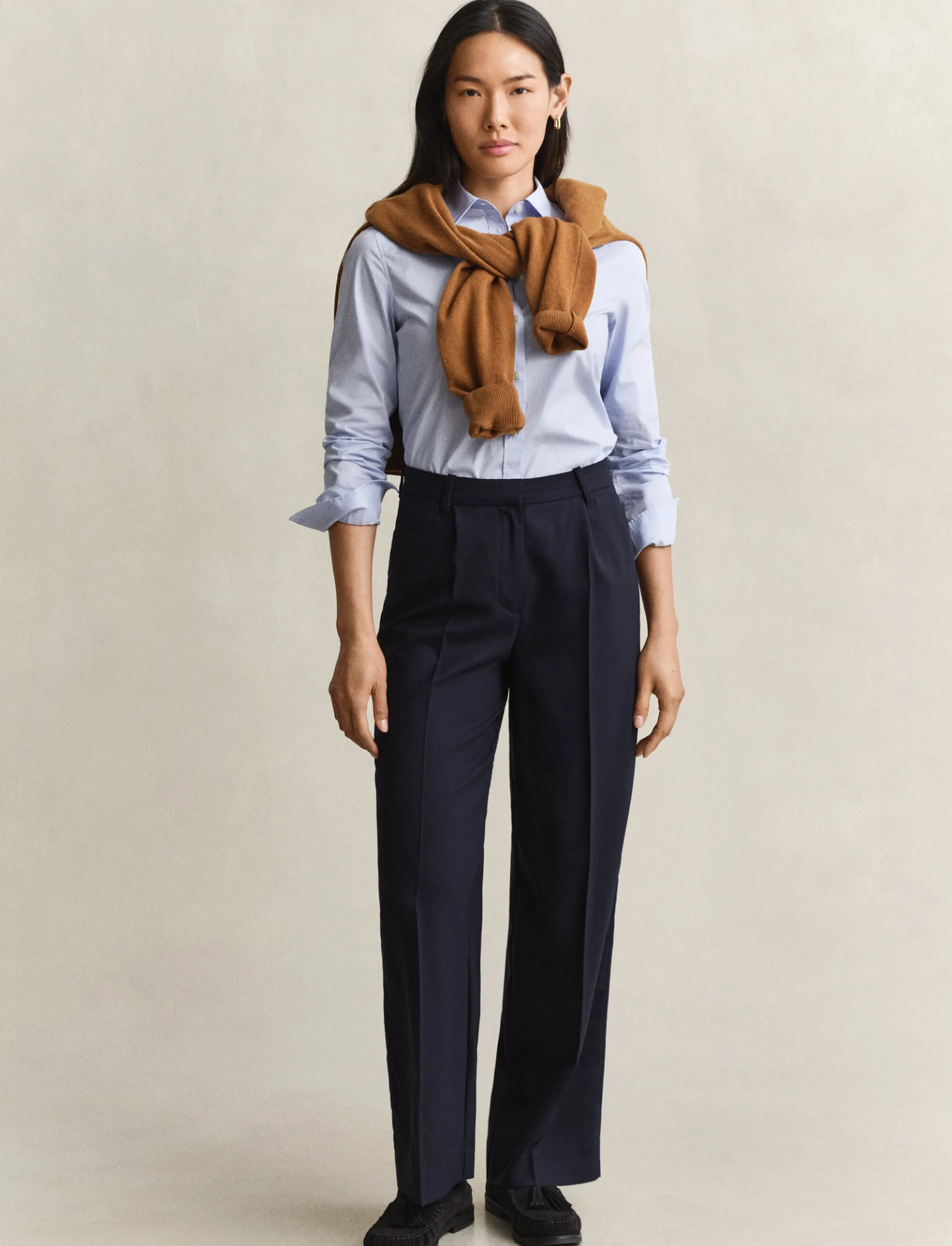Gant - TAILORED WOOL PANTS - tailored trousers - evening blue - 1