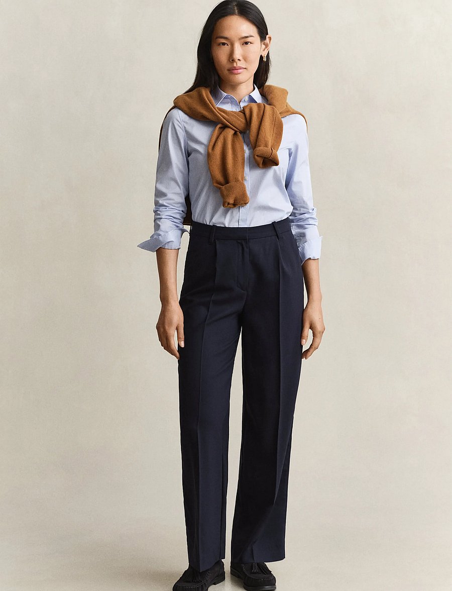 Gant - TAILORED WOOL PANTS - anzugshosen - evening blue - 1