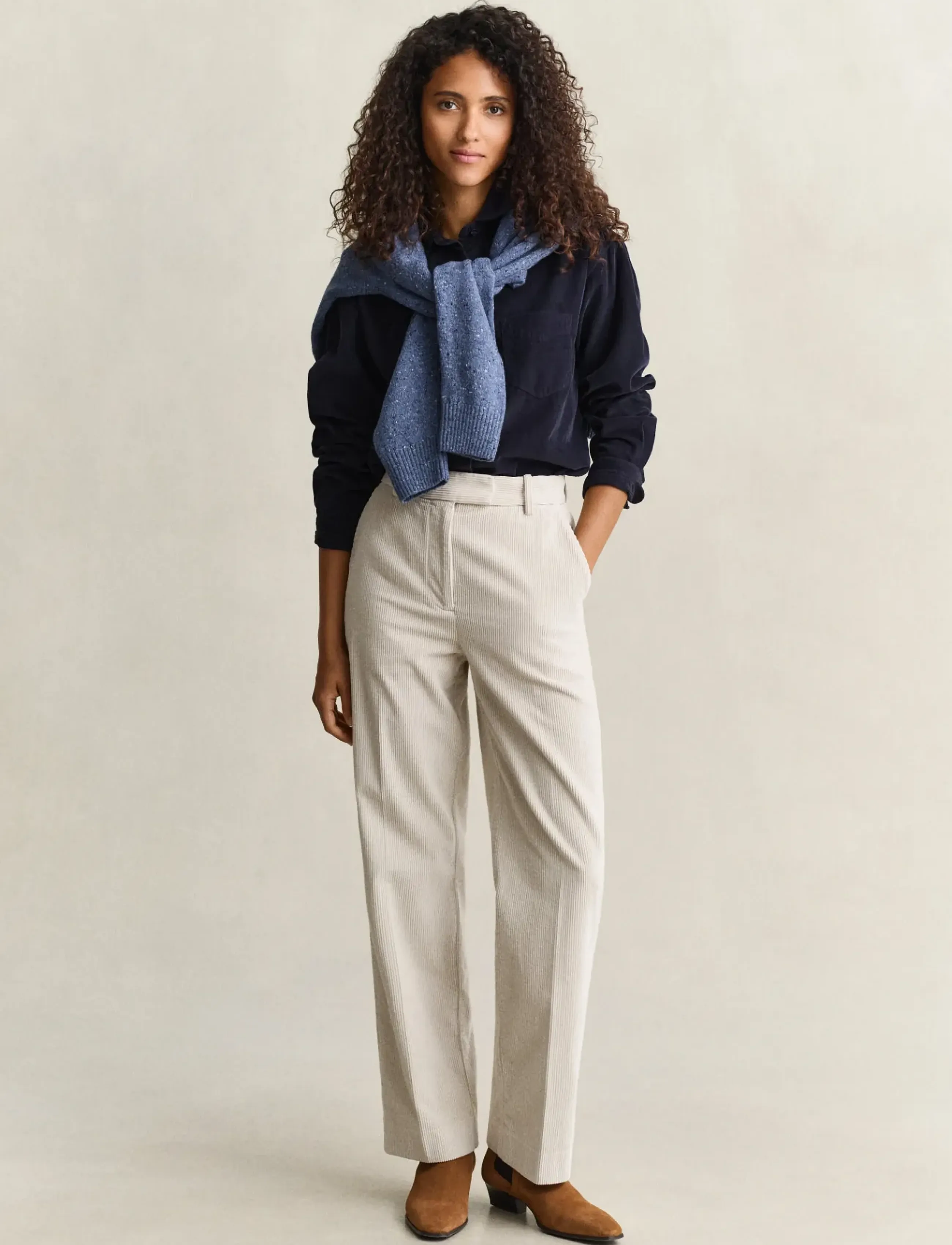 Gant - TAILORED CORDUROY PANTS - velvetpüksid - clay beige - 1