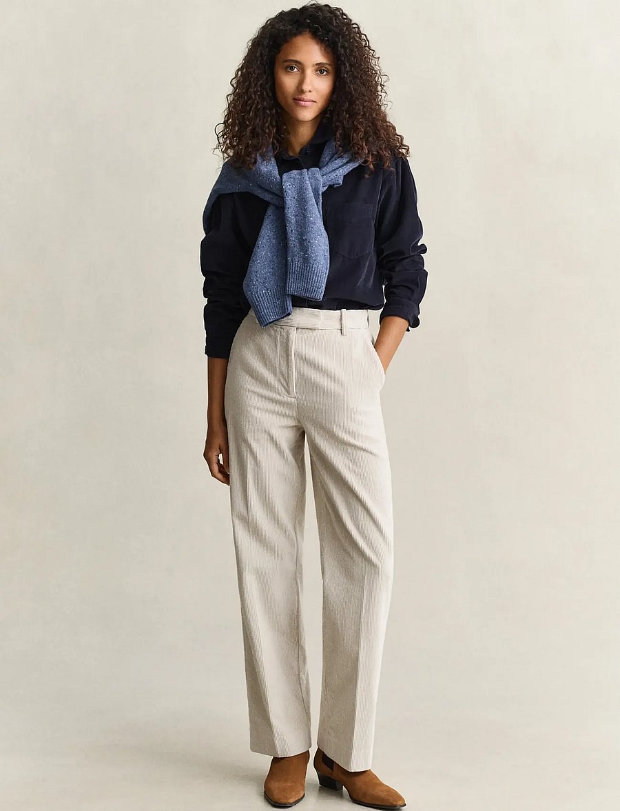 Gant - TAILORED CORDUROY PANTS - velvetpüksid - clay beige - 1