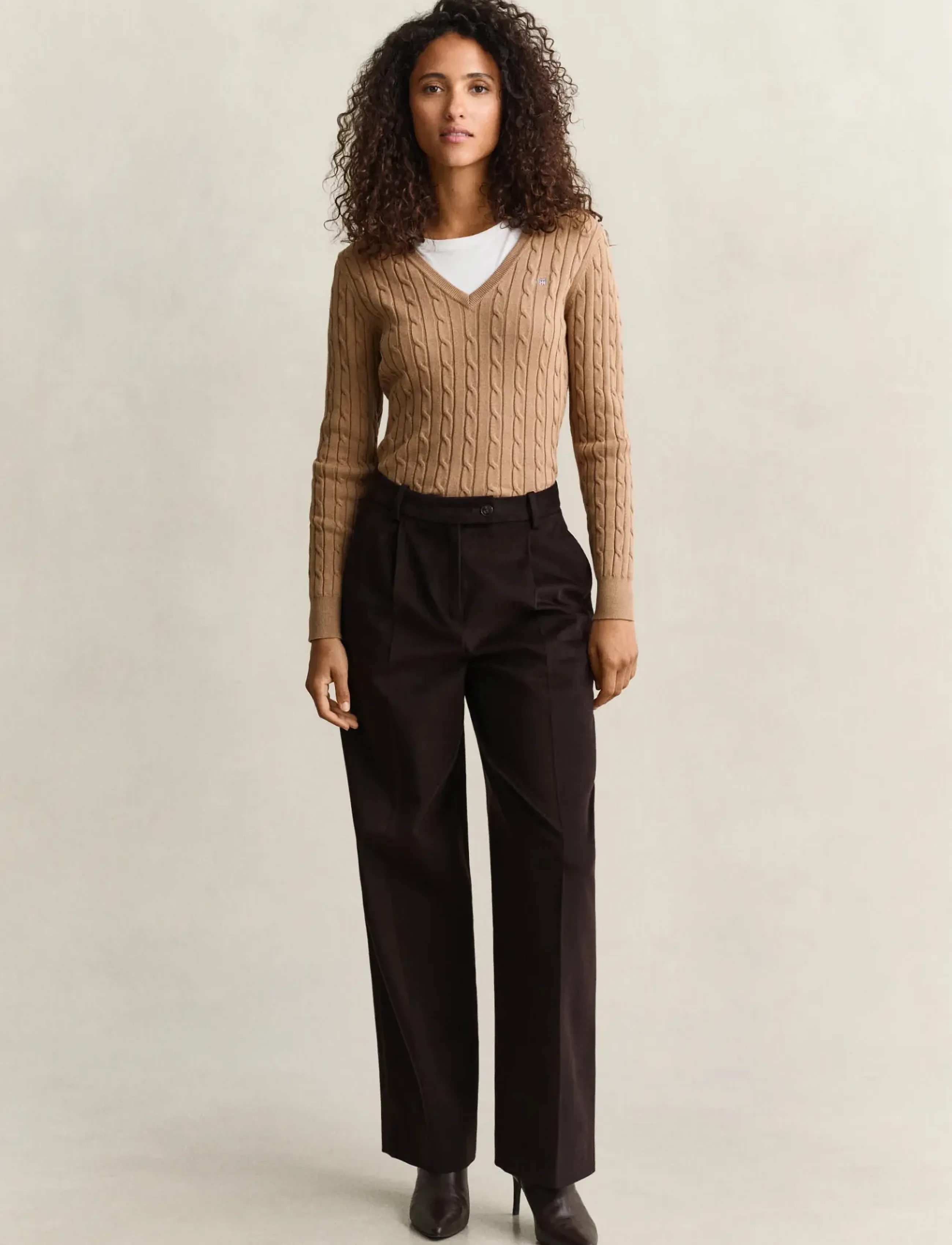 Gant - TAILORED TWILL VELVET PANTS - habitbukser - deep brown - 1