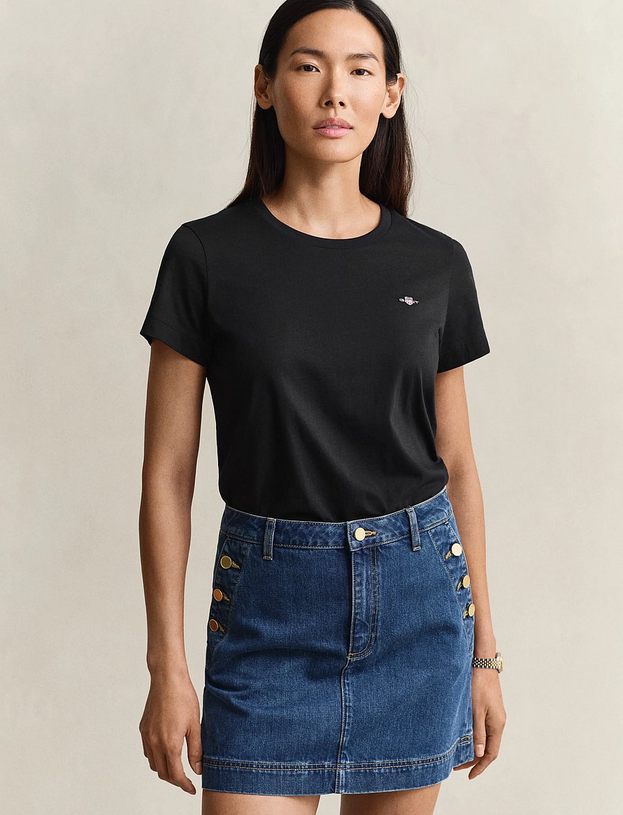 Gant - REG SHIELD SS T-SHIRT - t-shirts - black - 2