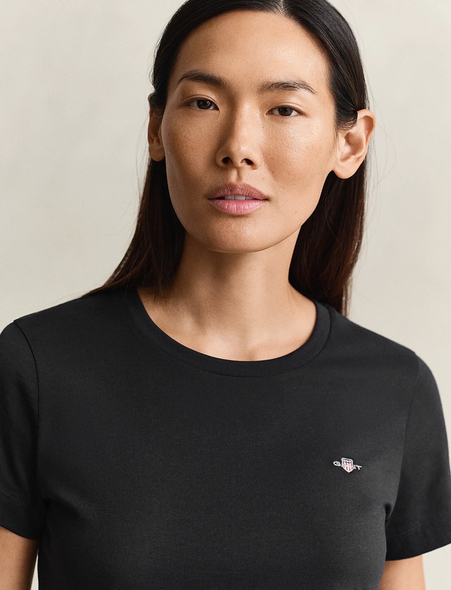 Gant - REG SHIELD SS T-SHIRT - t-shirts - black - 4