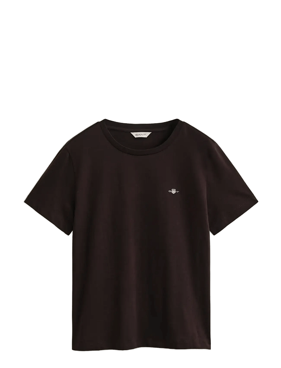 Gant - REG SHIELD SS T-SHIRT - t-shirts - deep brown - 1