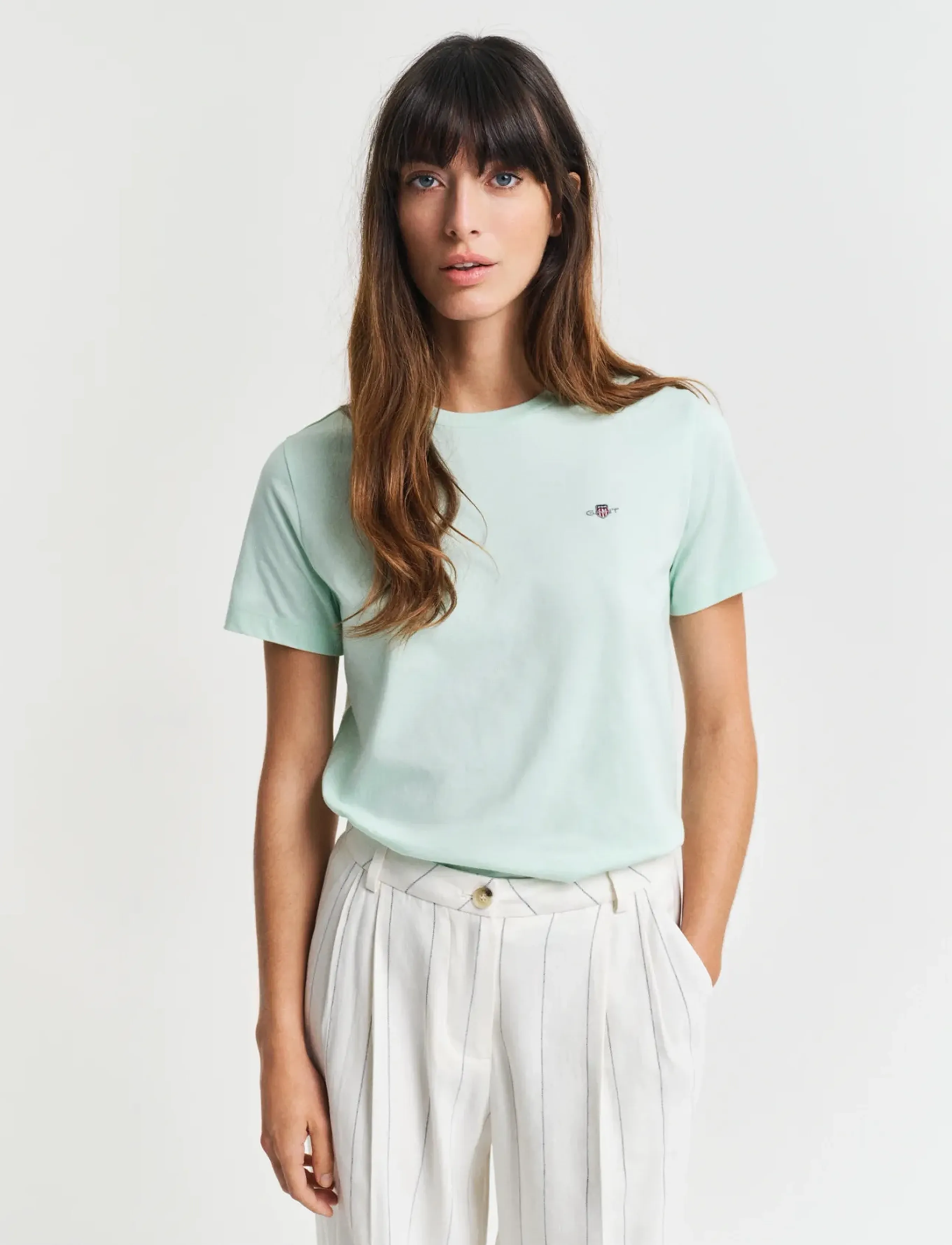 GANT REG SHIELD SS T-SHIRT - T-shirts & Toppe - FADED MINT / green