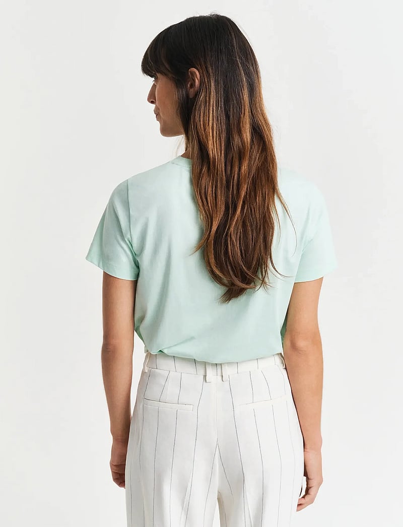 GANT - REG SHIELD SS T-SHIRT - t-shirts - faded mint - 3