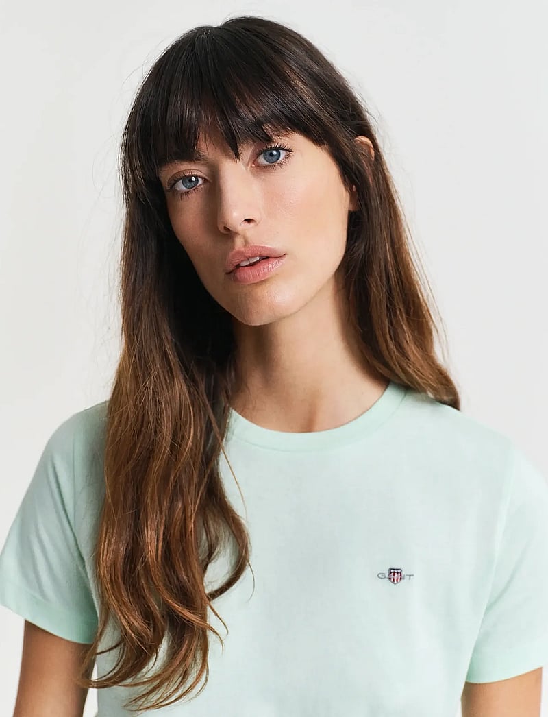 GANT - REG SHIELD SS T-SHIRT - t-shirts - faded mint - 4