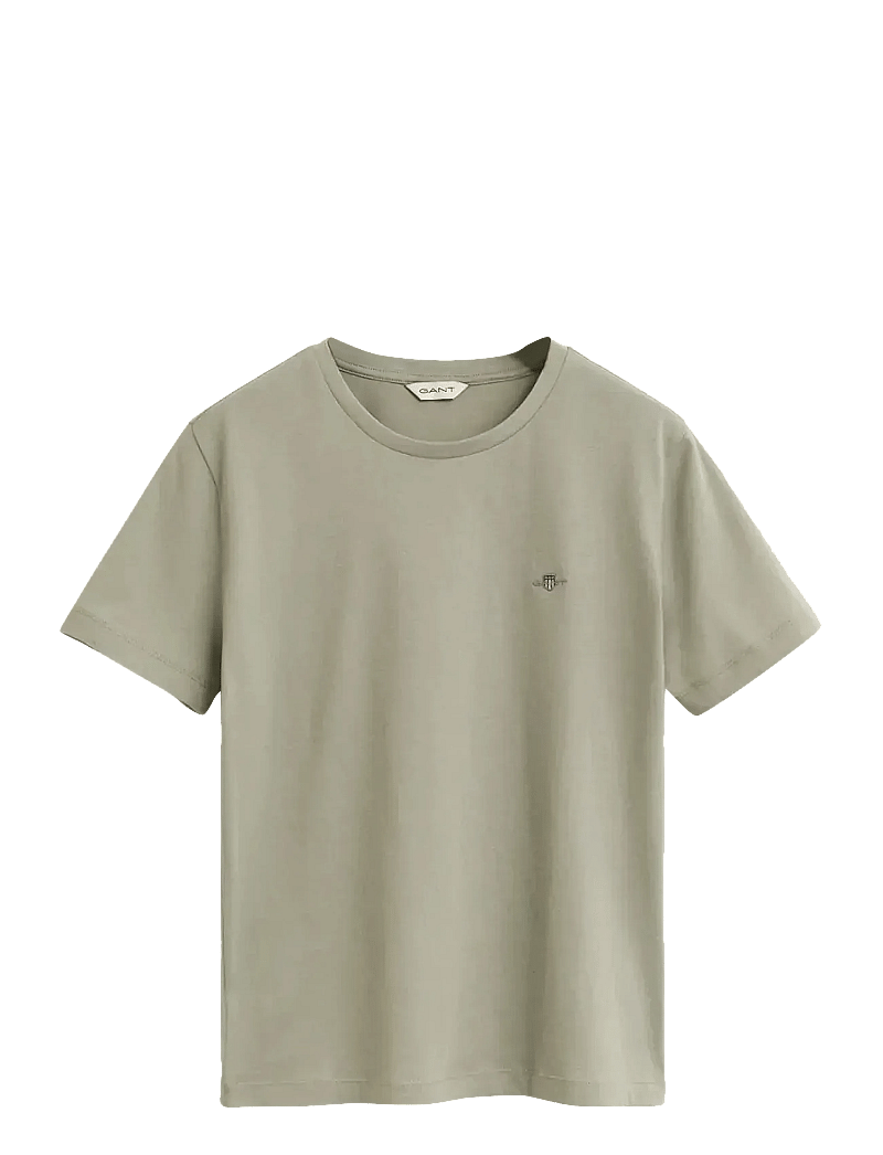 GANT - REG SHIELD SS T-SHIRT - t-shirts - faded sage - 1