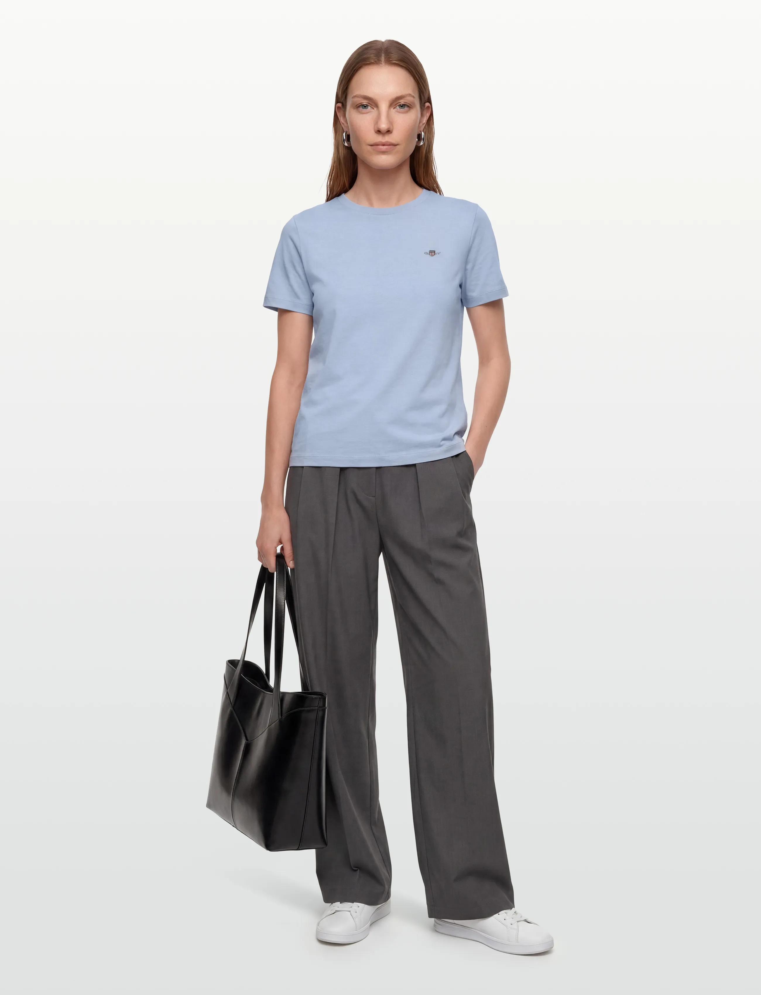 Gant - REG SHIELD SS T-SHIRT - t-shirts - fresh blue - 0