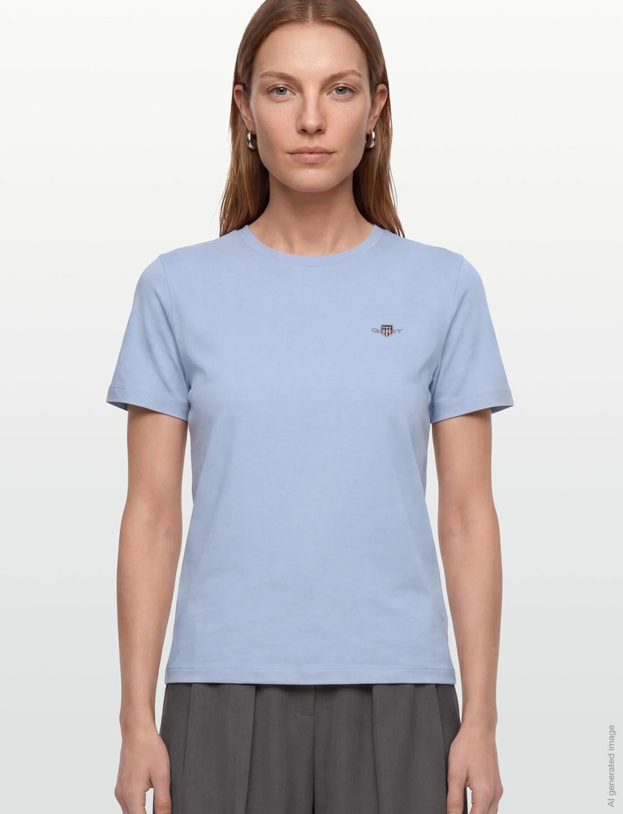 Gant - REG SHIELD SS T-SHIRT - t-shirts - fresh blue - 3