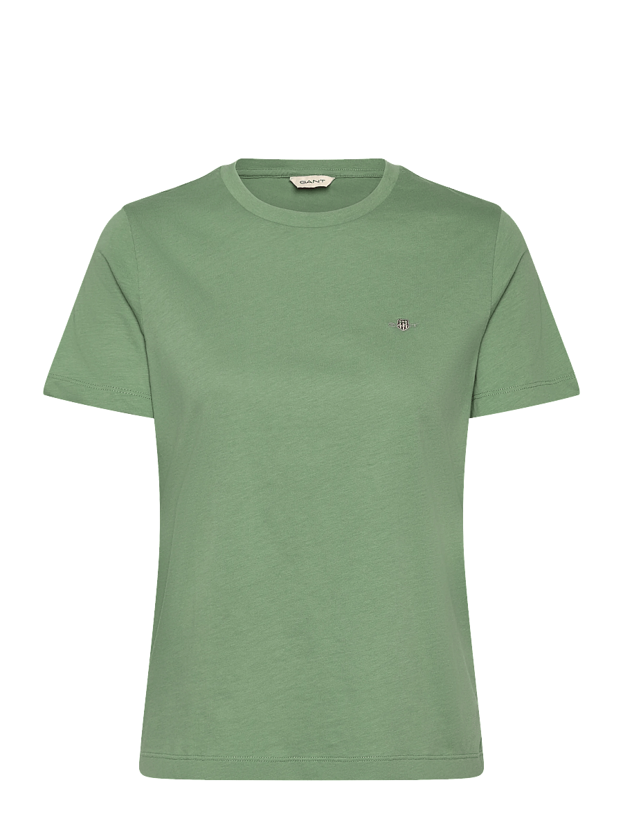 Gant - REG SHIELD SS T-SHIRT - t-shirts - kalamata green - 0