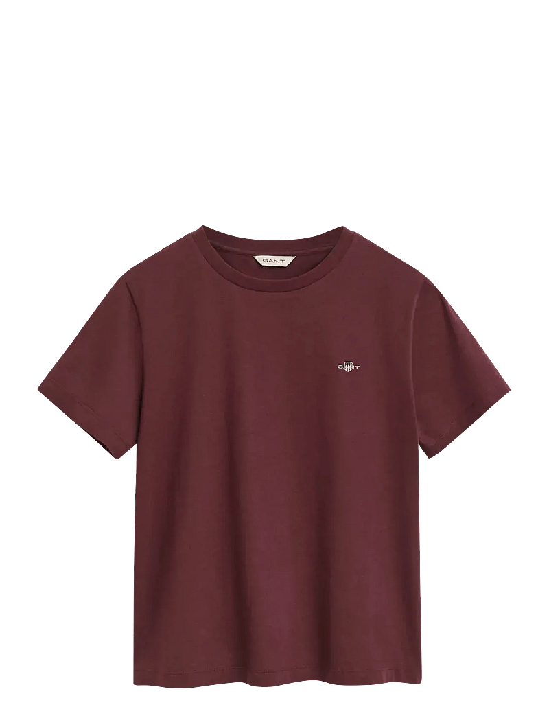 GANT - REG SHIELD SS T-SHIRT - t-shirts - plum wine - 1