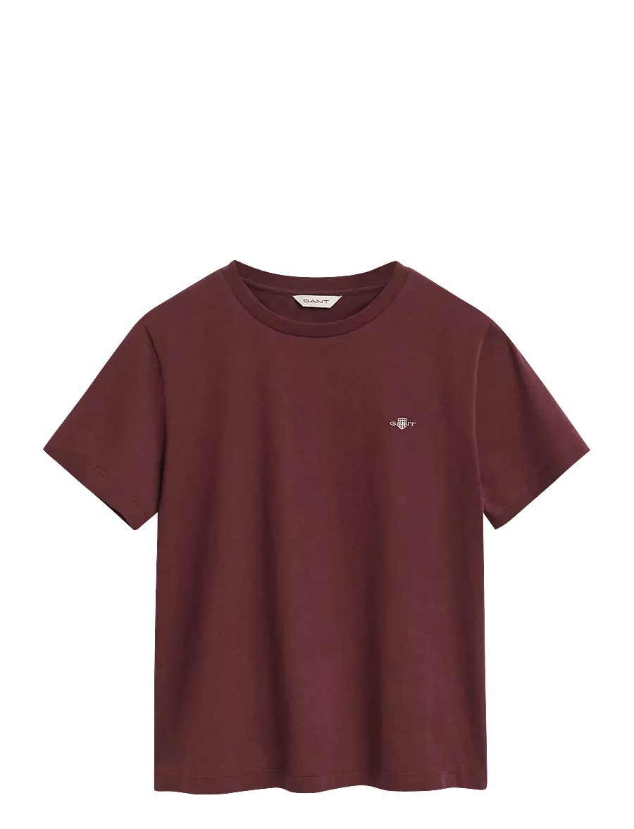 Gant - REG SHIELD SS T-SHIRT - t-paidat - plum wine - 1