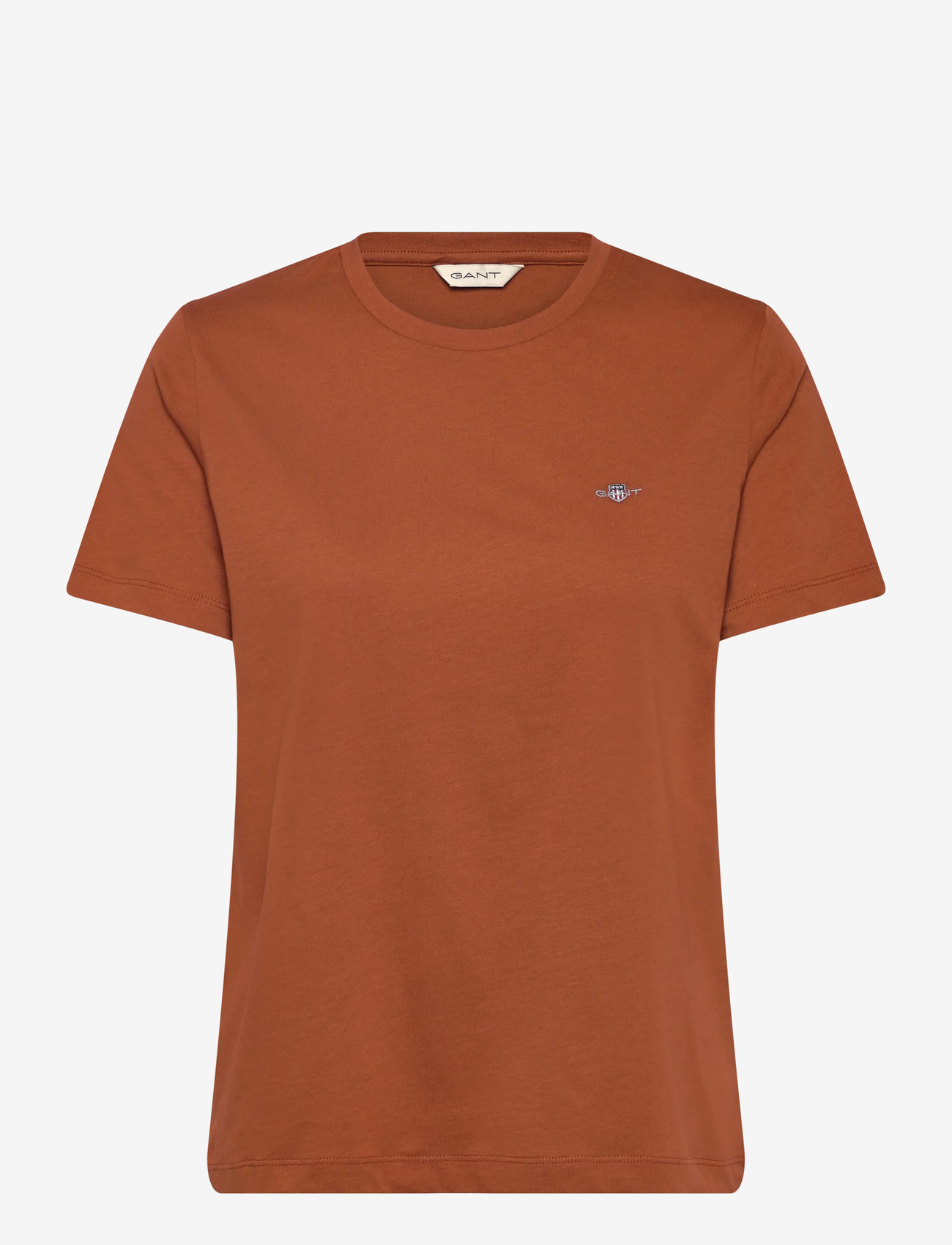Gant - REG SHIELD SS T-SHIRT - t-shirts - rusty brown - 0