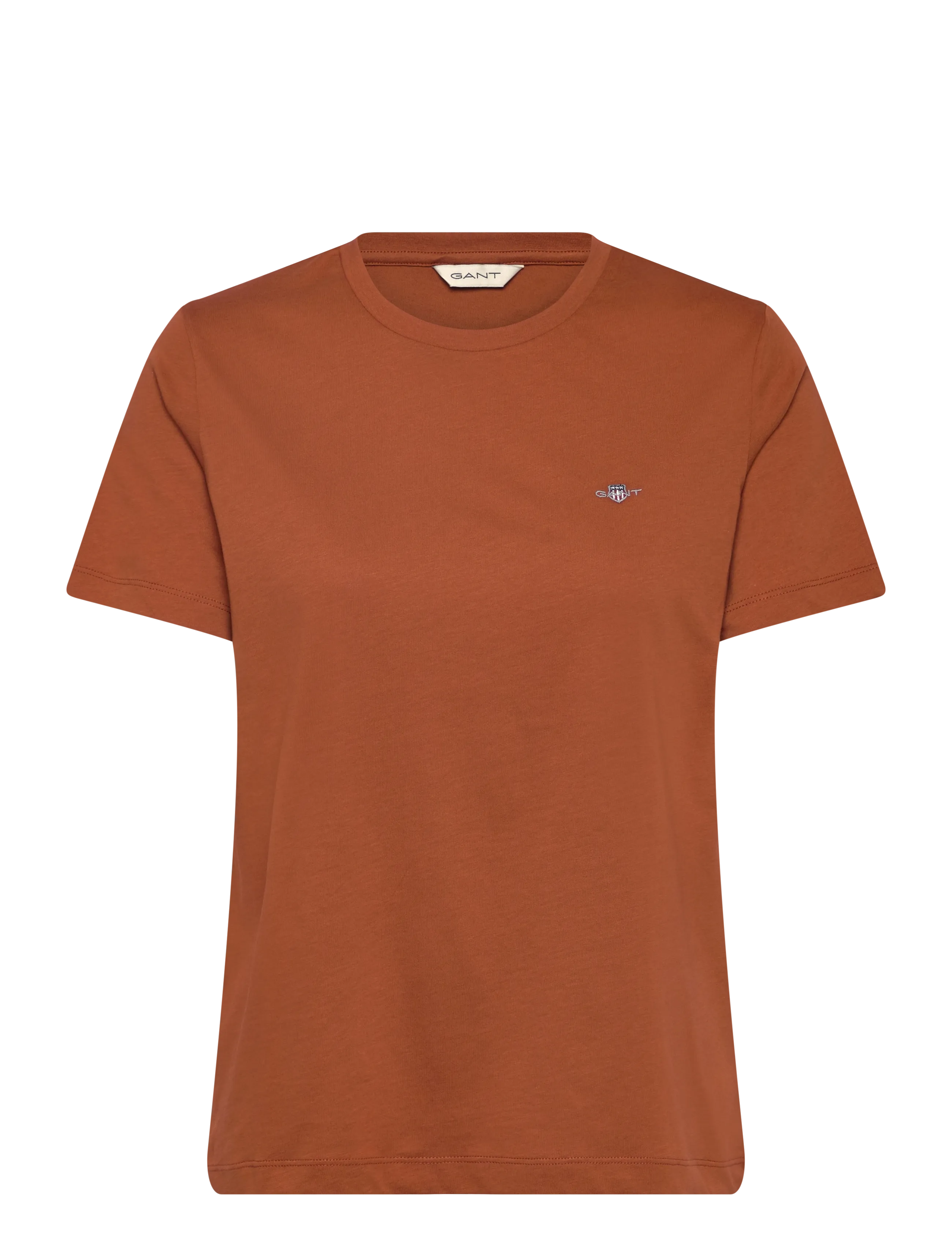 Gant REG SHIELD SS T-SHIRT - Apģērbi - RUSTY BROWN / orange