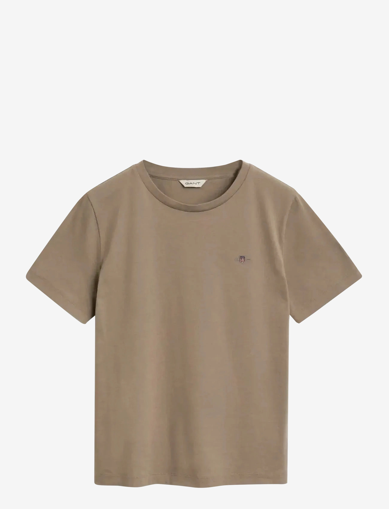 GANT - REG SHIELD SS T-SHIRT - t-shirts - taupe beige - 1