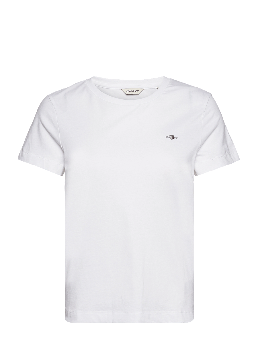 Gant - REG SHIELD SS T-SHIRT - t-shirts - white - 1