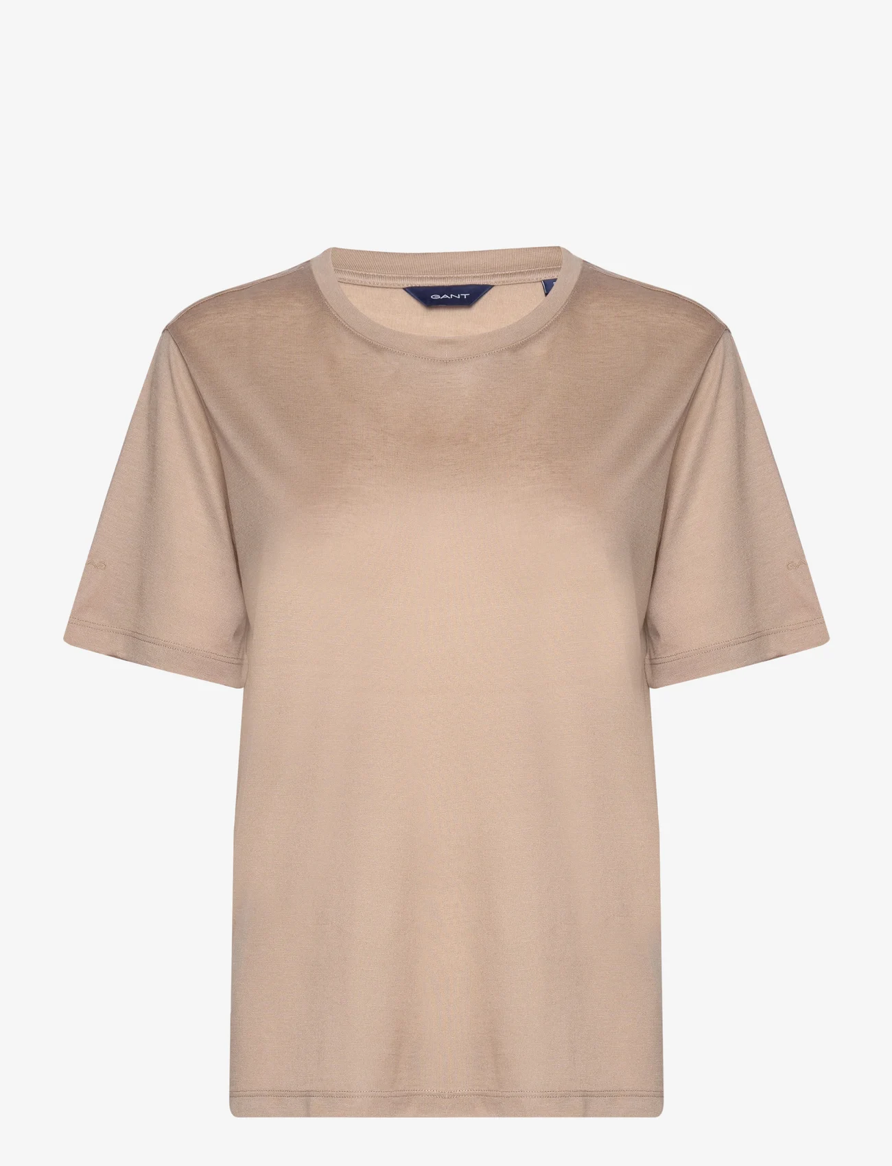 GANT - REL DRAPED SS T-SHIRT - t-shirts - horn beige - 0