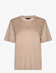 GANT - REL DRAPED SS T-SHIRT - t-shirts & tops - horn beige - 0