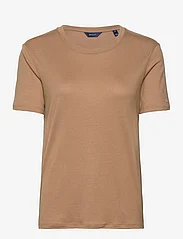 GANT - REL DRAPED SS T-SHIRT - t-shirts & tops - warm khaki - 0