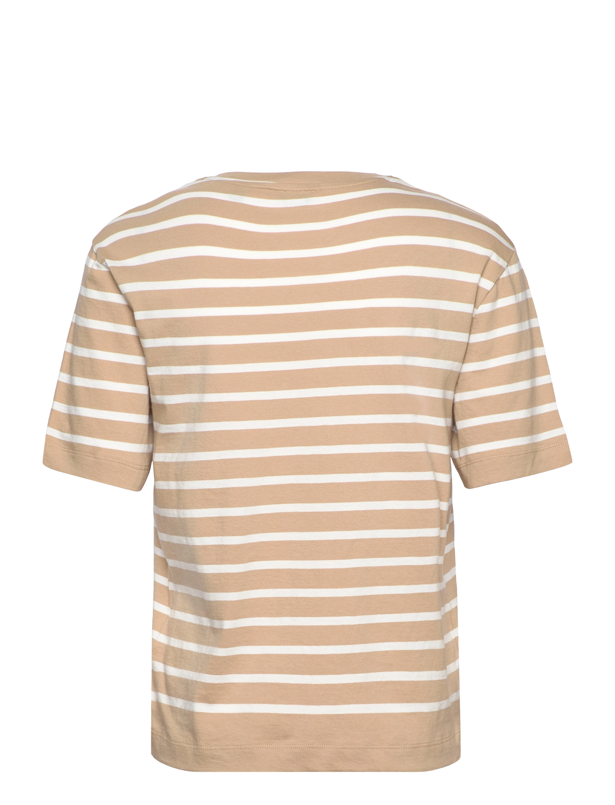 GANT - LOGO STRIPED SS T-SHIRT - dark khaki - 1