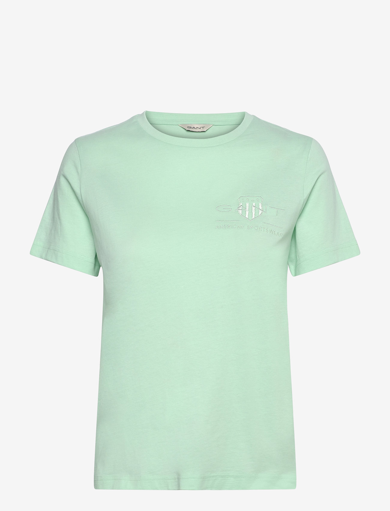 GANT - REG TONAL SHIELD SS T-SHIRT - t-shirts - faded mint - 0