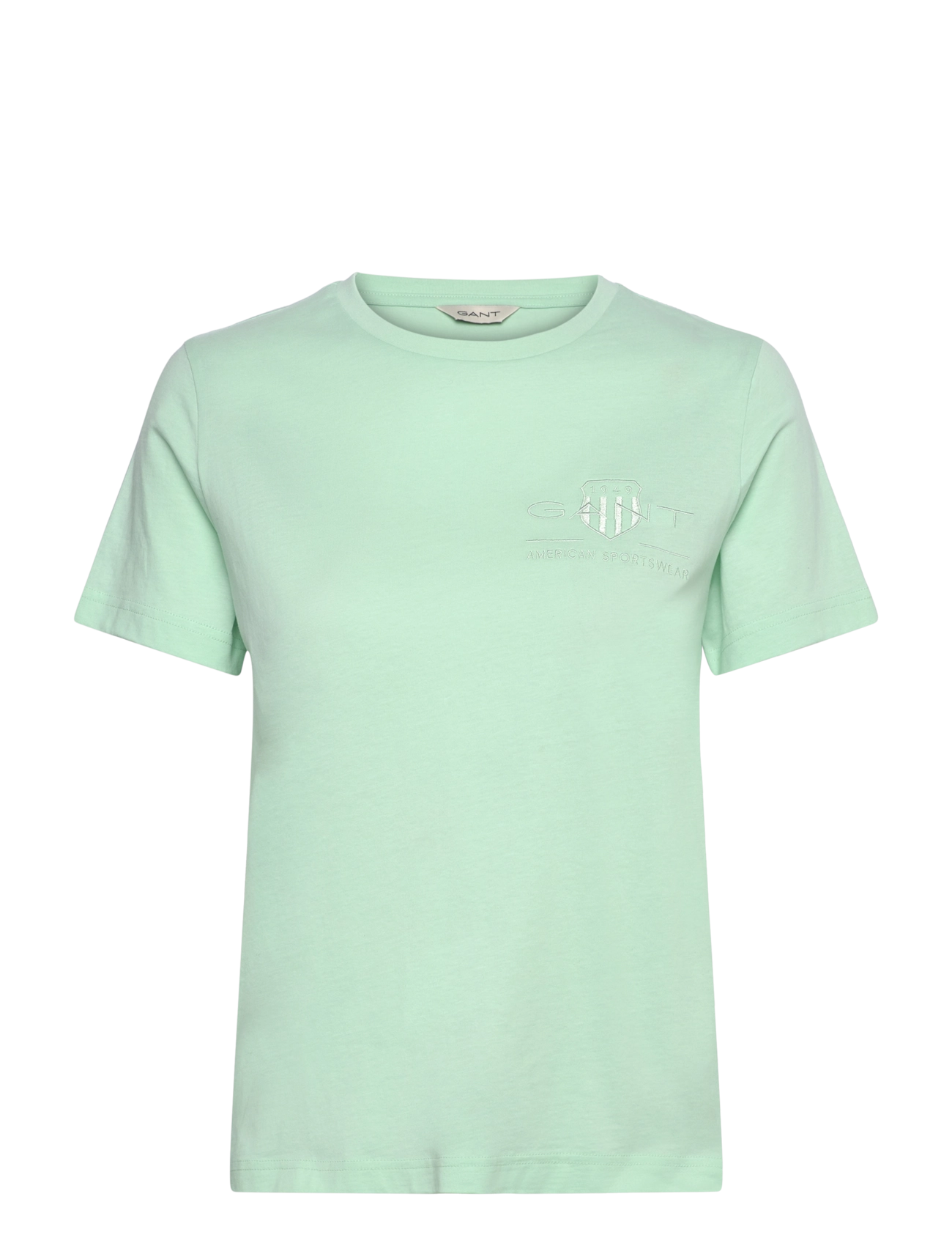 GANT REG TONAL SHIELD SS T-SHIRT - T-shirts - FADED MINT / green