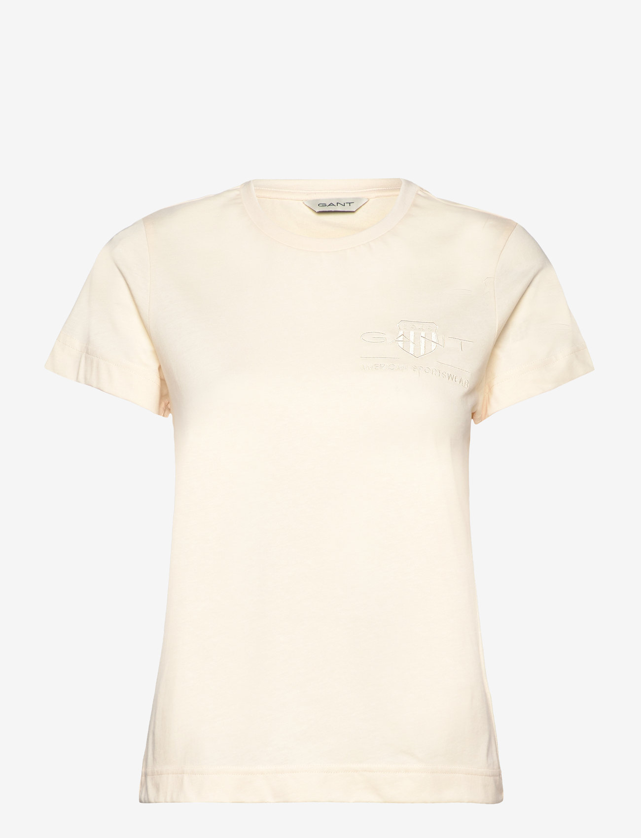 GANT - REG TONAL SHIELD SS T-SHIRT - t-shirts - linen - 0